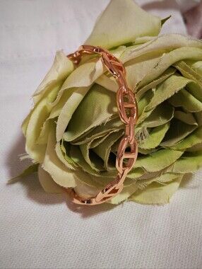 Rose Gold Link Bracelet - Shiny Metal Chain